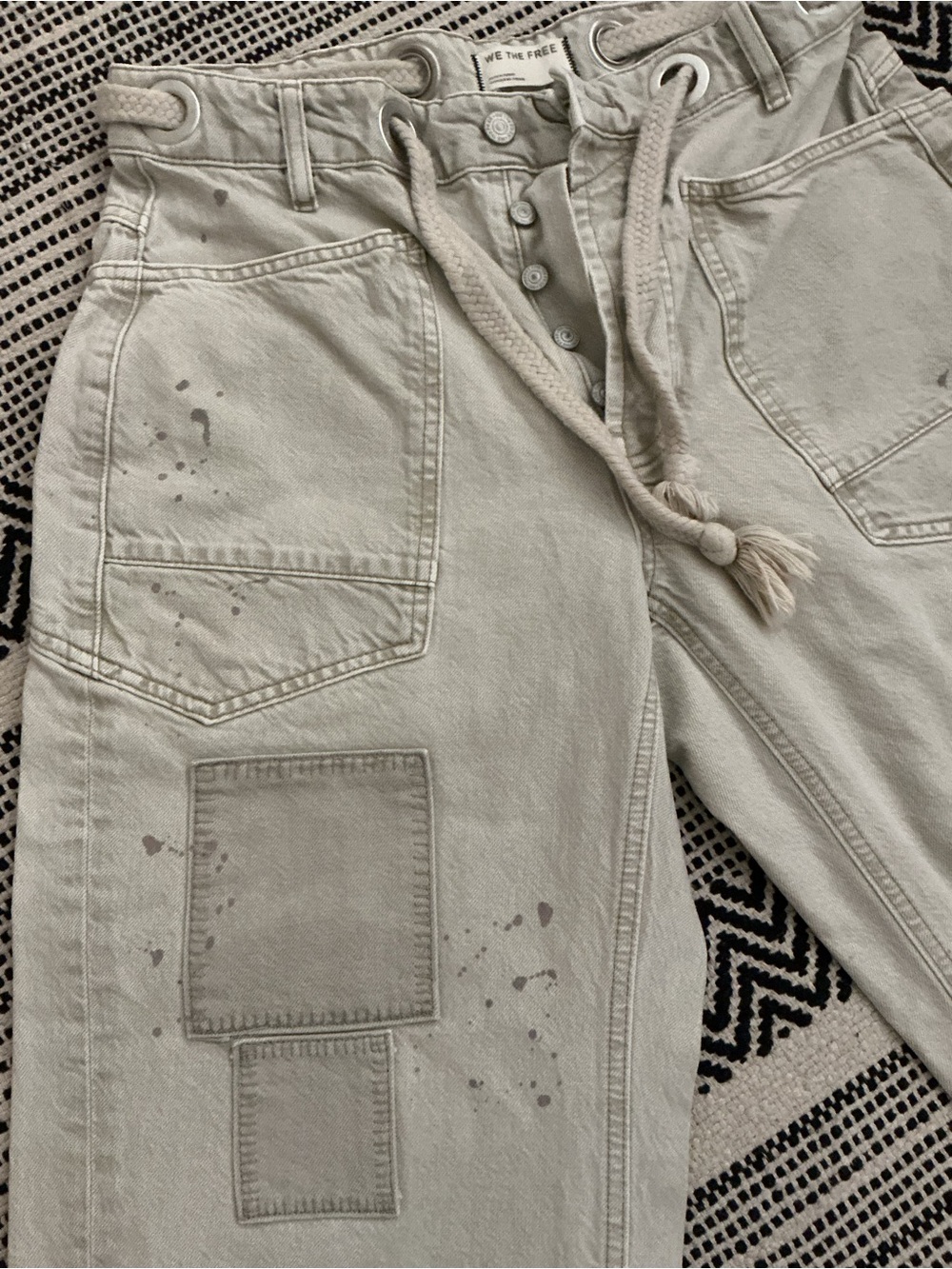 We The Free Moxie Low Slung Pull On Drawstring Barrel Jeans - Picture 4 of 7